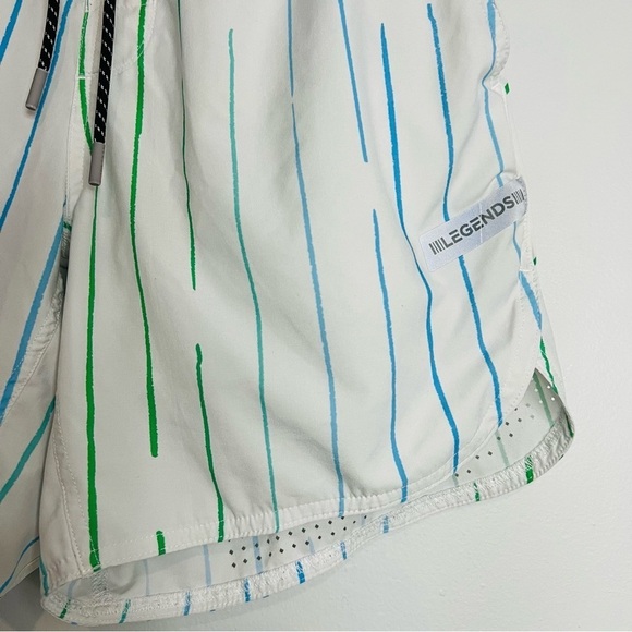 Legends Gray Striped Athletic Luka Lined Shorts Medium - Picture 2 of 7